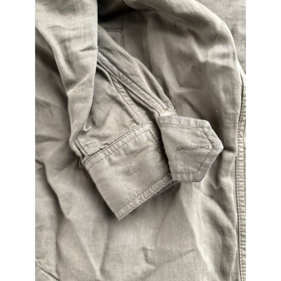 LOFT Olive Green Shirt Jacket Utility Pockets Button Down Long Sleeve M - Picture 6 of 7